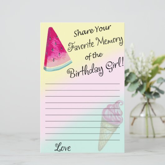 Watermeloen Favoriete Herinnering van het meisje v (Staand voorkant)