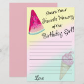 Watermeloen Favoriete Herinnering van het meisje v (Voorkant / Achterkant)