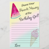 Watermeloen Favoriete Herinnering van het meisje v (Voorkant)