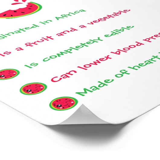 Watermeloen Feiten Poster (Hoek)