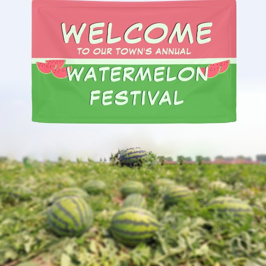 Watermeloen Festival Welkomstbanner Spandoek