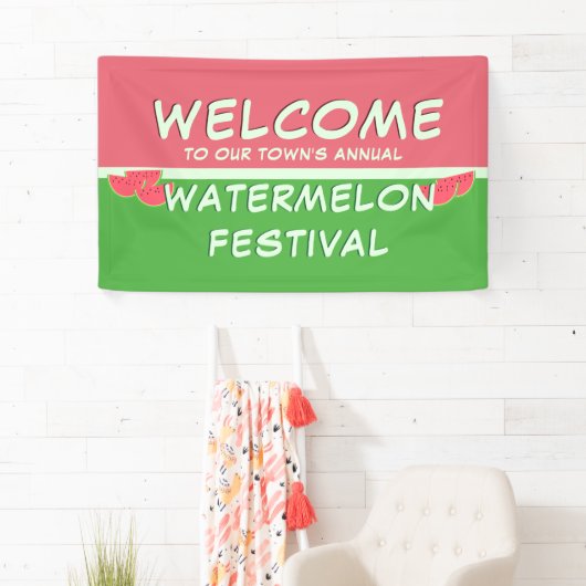 Watermeloen Festival Welkomstbanner Spandoek (Insitu)