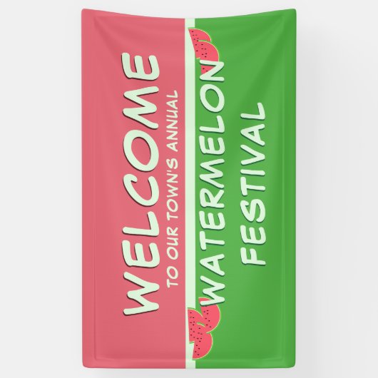 Watermeloen Festival Welkomstbanner Spandoek (Verticaal)