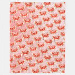 Watermeloen Fleece Deken