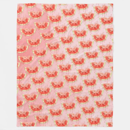 Watermeloen Fleece Deken (Voorkant)