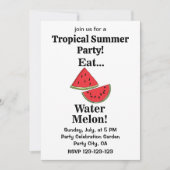 Watermeloen Fruit Grappig Tropisch Zomerfeest Kaart (Voorkant)