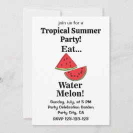 Watermeloen Fruit Grappig Tropisch Zomerfeest Kaart