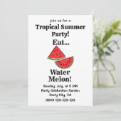 Watermeloen Fruit Grappig Tropisch Zomerfeest Kaart (Staand voorkant)