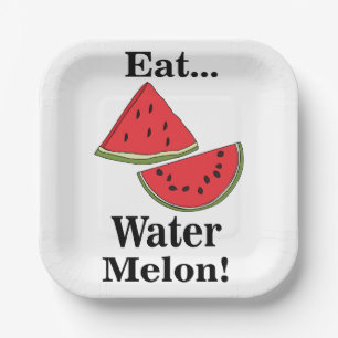 Watermeloen Fruit Grappig Tropisch Zomerfeest Papieren Bordje