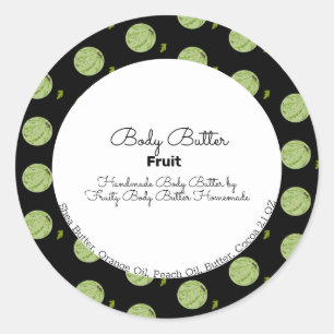 Watermeloen Fruit Huidboter Bad Branding Ronde Sticker