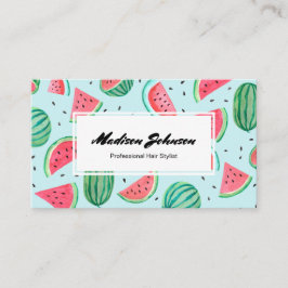 Watermeloen Fruit Monogram Aangepast | Visitekaart Visitekaartje
