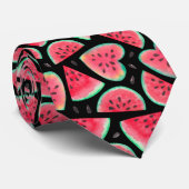 Watermeloen Fruit Patroon Necktie Stropdas (Opgerold)