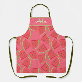 Watermeloen Fruit  Persoonlijk monogram Naam Schort