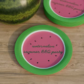 Watermeloen Fruit Roze en Groene Zomer BBQ Party Papieren Bordje