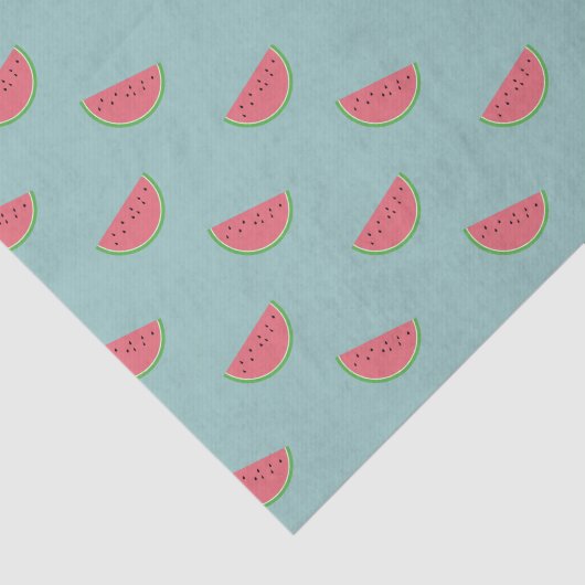 Watermeloen Fruit Slices Patroon Blauwgroen Weefse Tissuepapier (Detail)