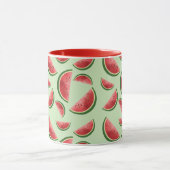 Watermeloen Fruit Slices Patroon op Groen Mok (Midden)