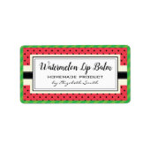 Watermeloen fruit smaak zelfgemaakte lippenbalsem  etiket (Voorkant)
