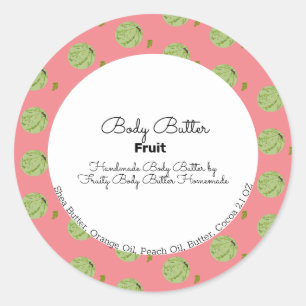 Watermeloen Fruit Volledige Lichaamsboter Bad Bran Ronde Sticker