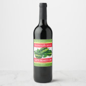 Watermeloen fruit zelfgemaakte wijn gepersonalisee wijn etiket (Voorkant)