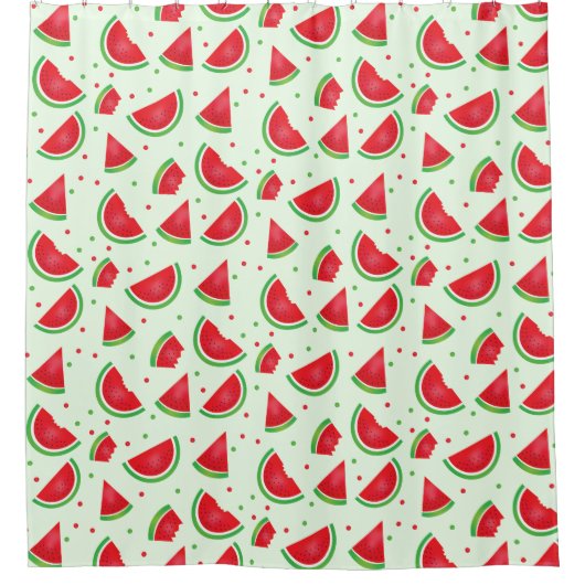Watermeloen fruitpatroon Melon Summertime Green Douchegordijn (Voorkant)