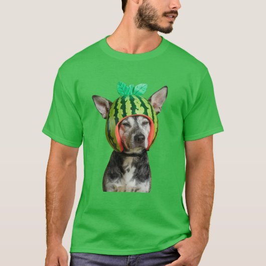 Watermeloen Funny Chilling Dog T-shirt (Voorkant)