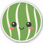 Watermeloen Gezicht Vinyl Sticker voor Waterfles e (Voorkant)