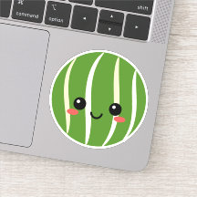Watermeloen Gezicht Vinyl Sticker voor Waterfles e