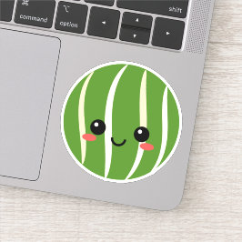 Watermeloen Gezicht Vinyl Sticker voor Waterfles e