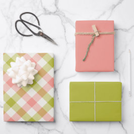 Watermeloen Gingham Inpakpapier Vel