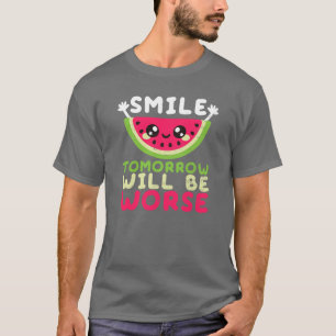 watermeloen glimlach grappig t-shirt