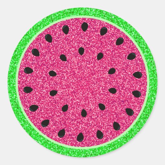 Watermeloen Glitter Fruit Food Envelope Seal Ronde Sticker (Voorkant)