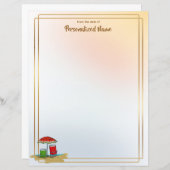 Watermeloen Golven Ongelijnd Papieren Blad (Voorkant / Achterkant)