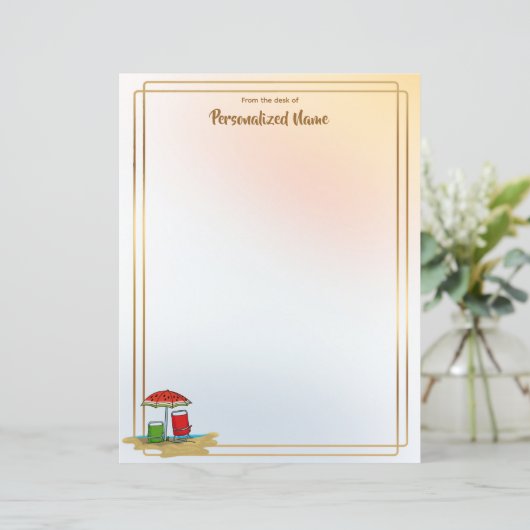 Watermeloen Golven Ongelijnd Papieren Blad (Staand voorkant)