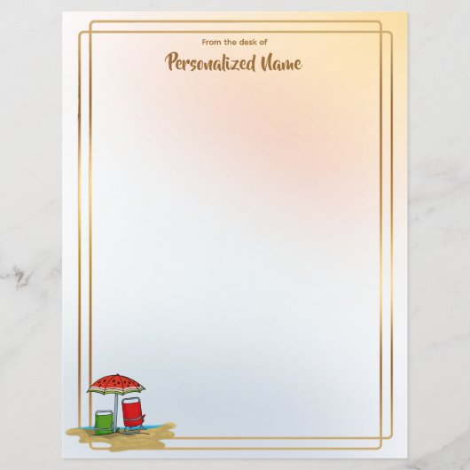 Watermeloen Golven Ongelijnd Papieren Blad (Voorkant)