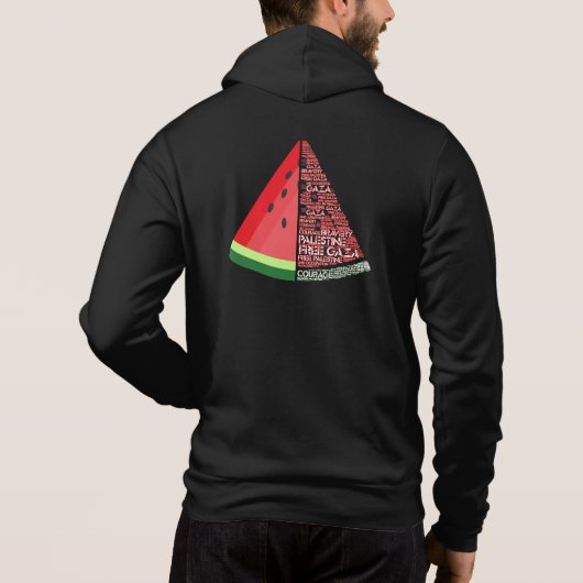 Watermeloen Gratis Gaza Gratis Palestina Cloud Wor Hoodie (Achterkant)