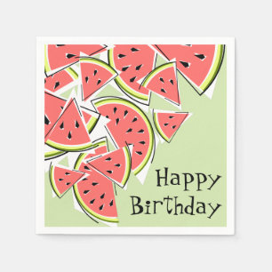 Watermeloen Green Happy Birthday servetten papier