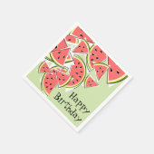 Watermeloen Green Happy Birthday servetten papier (Hoek)