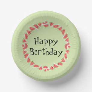 Watermeloen groene artikelen Cirkel Happy Birthday Papieren Kommen