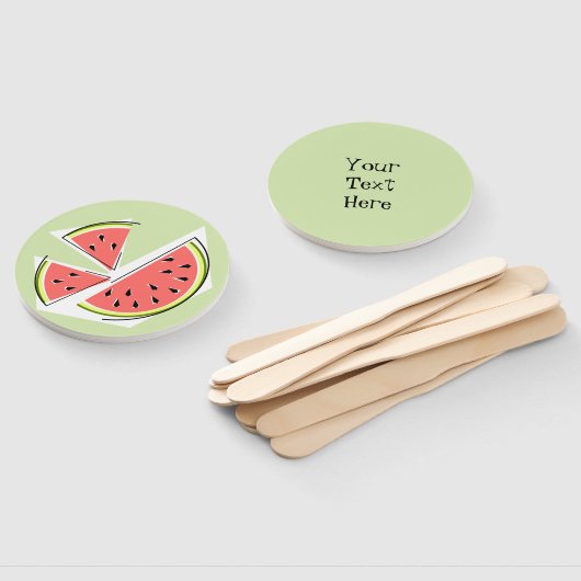 Watermeloen groene artikelen Tekst Handwaaier (Niet-gemonteerd)