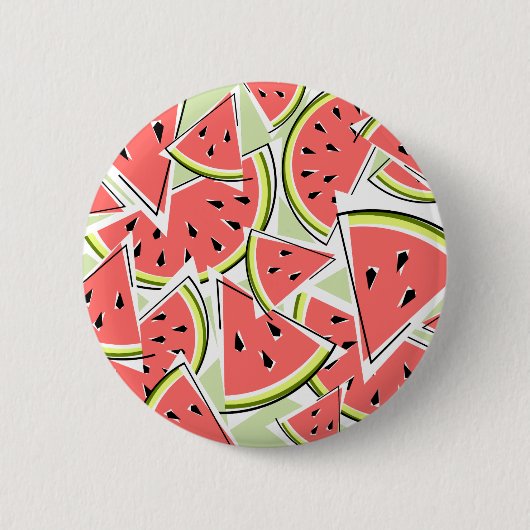 Watermeloen groene knop ronde button 5,7 cm (Voorkant)