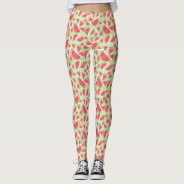 Watermeloen groene multi-leggings leggings
