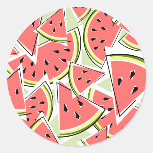 Watermeloen Groene sticker rond (Voorkant)