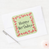 Watermeloen Groene Stukken Vierkant Gelukkige Verj Vierkante Sticker (Envelop)