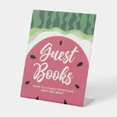 Watermeloen Guest Books Summer Baby shower Reclamebord Met Voetstuk (Voorkant)