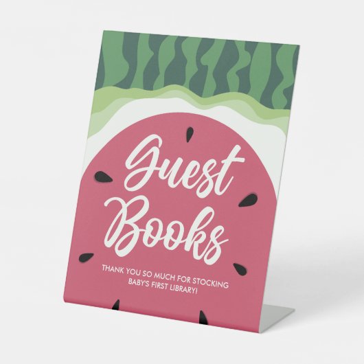 Watermeloen Guest Books Summer Baby shower Reclamebord Met Voetstuk (Voorkant)