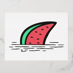 Watermeloen haai folie feestdagen briefkaart