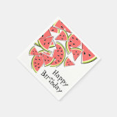 Watermeloen Happy Birthday servetten papier (Hoek)