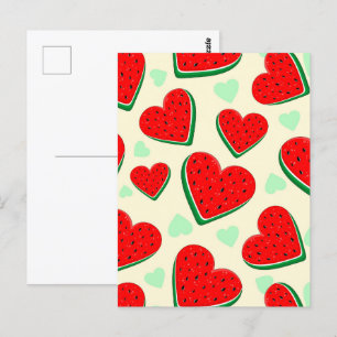 Watermeloen Hart Valentijnsdag Vrij Palestina Briefkaart