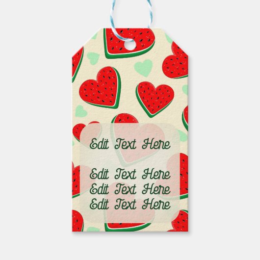 Watermeloen Hart Valentijnsdag Vrij Palestina Cadeaulabel (Voorkant)