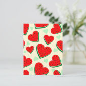 Watermeloen Hart Valentijnsdag Vrij Palestina Feestdagenkaart (Staand voorkant)